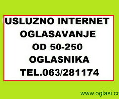 Usluzno internet oglasavanje na 50-100-150-200 oglasnika