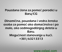 Pouzdana zena za pomoc porodici u Baru/CG