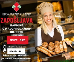 Prava pekara Kulinara Novi Sad zapošljava radnike u maloprodajnom objektu