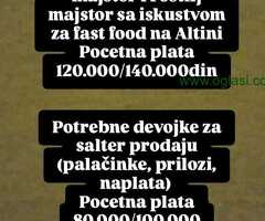 Potrebni radnici u Fast Food-u na Altini
